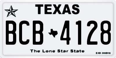 TX license plate BCB4128