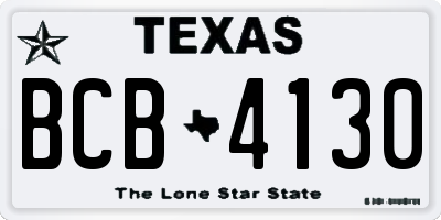 TX license plate BCB4130