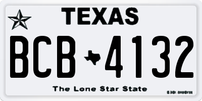 TX license plate BCB4132