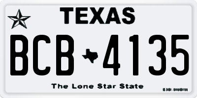 TX license plate BCB4135