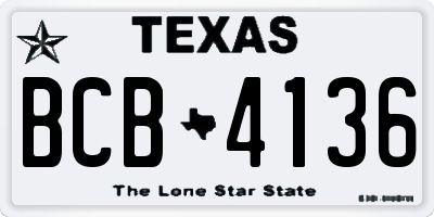 TX license plate BCB4136