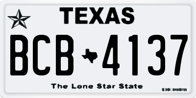 TX license plate BCB4137