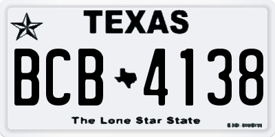 TX license plate BCB4138