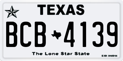 TX license plate BCB4139
