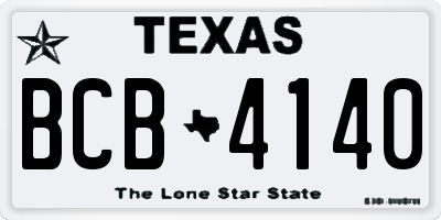 TX license plate BCB4140