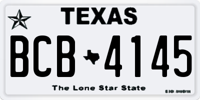 TX license plate BCB4145