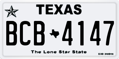 TX license plate BCB4147