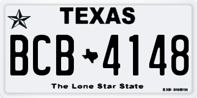 TX license plate BCB4148