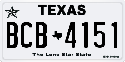 TX license plate BCB4151
