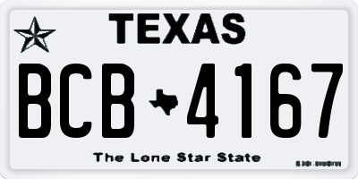 TX license plate BCB4167