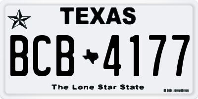 TX license plate BCB4177