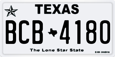 TX license plate BCB4180