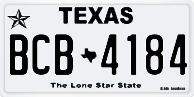 TX license plate BCB4184