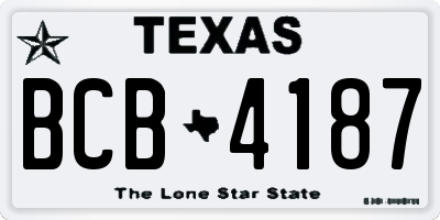 TX license plate BCB4187