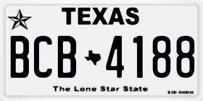 TX license plate BCB4188