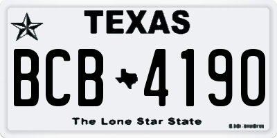 TX license plate BCB4190