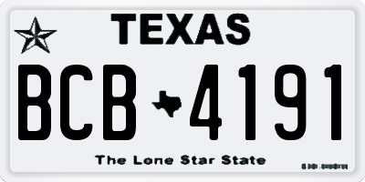TX license plate BCB4191