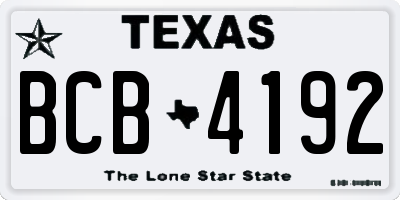 TX license plate BCB4192