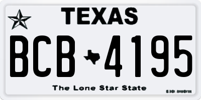 TX license plate BCB4195