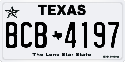 TX license plate BCB4197