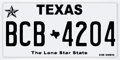TX license plate BCB4204