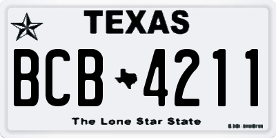 TX license plate BCB4211