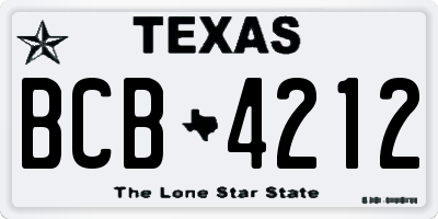 TX license plate BCB4212