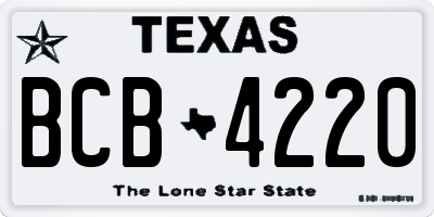TX license plate BCB4220