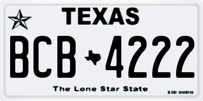 TX license plate BCB4222