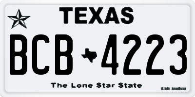 TX license plate BCB4223