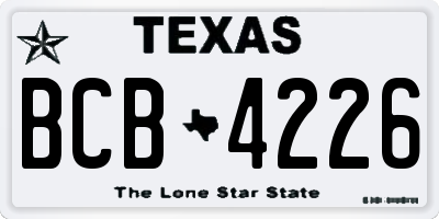 TX license plate BCB4226