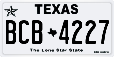 TX license plate BCB4227