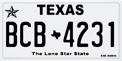 TX license plate BCB4231