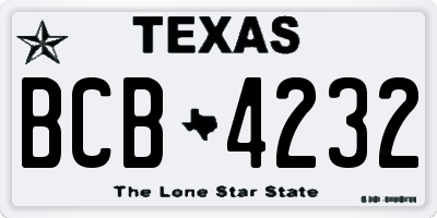 TX license plate BCB4232