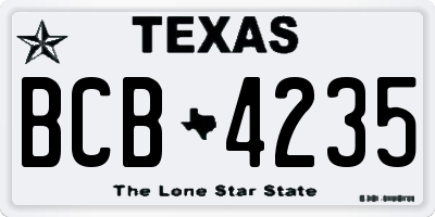 TX license plate BCB4235