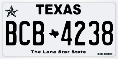 TX license plate BCB4238
