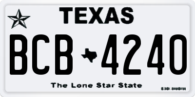 TX license plate BCB4240