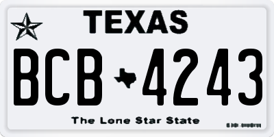 TX license plate BCB4243