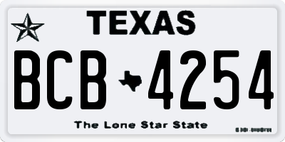 TX license plate BCB4254