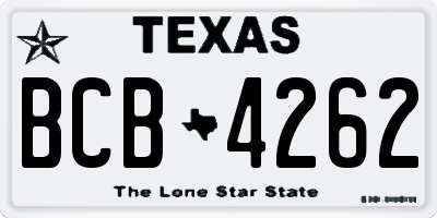 TX license plate BCB4262