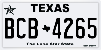 TX license plate BCB4265