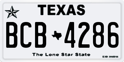 TX license plate BCB4286