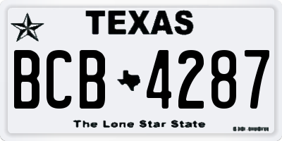 TX license plate BCB4287