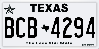 TX license plate BCB4294