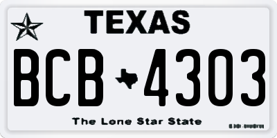 TX license plate BCB4303