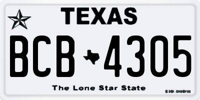 TX license plate BCB4305