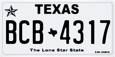 TX license plate BCB4317