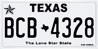 TX license plate BCB4328