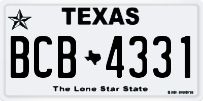 TX license plate BCB4331