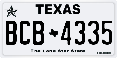TX license plate BCB4335